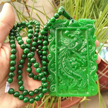 Gamtos Mianmaro emerald green jade pakabukas dragon ranka raižyti pakabučiai, karoliai prekės ženklo vyrai moterys nekilnojamojo jade juvelyrika žadeitas