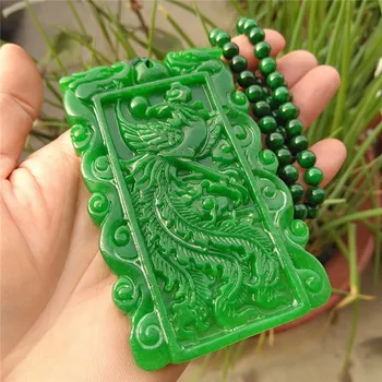 Gamtos Mianmaro emerald green jade pakabukas dragon ranka raižyti pakabučiai, karoliai prekės ženklo vyrai moterys nekilnojamojo jade juvelyrika žadeitas