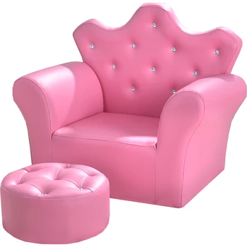 Darželio derinys vaikų sofa-lova, kėdės korėjos odos meno mielas kūdikis karūna mergaitė princesė maža sofa WF606326