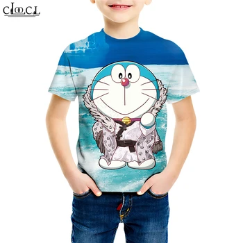 Anime Doraemon Marškinėliai 3D Spausdinimo Berniukas Mergaitė trumpomis Rankovėmis T Marškiniai Klasikinis Japonų Animacinių filmų Vaikiškų Tracksuit Atsitiktinis Viršūnes M018