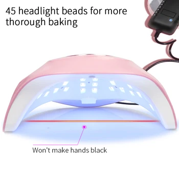 54W LED Uv Lempa Nešiojamų Nagų Lempa Profesionali UV Nagų Džiovintuvas USB Gelio Lempa Ekologiškas Nagų Šviesos Manikiūro Mašinos Lempos