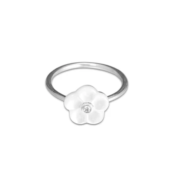 CKK Šviesos Gėlių Žiedas 925 Sterlingas Sidabro perlamutras, Vestuvių Žiedai Moterims bižuterijos anillos mujer
