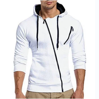 Vyriški Laisvalaikio Sweatershirt Rudenį Vyrų Hoodie Naujas Klasikinis Įstrižainės Užtrauktuką Gobtuvu Vientisų Spalvų Azijos Dydis 4XL Streetwear MWW164