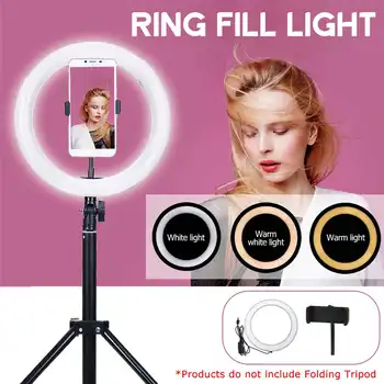26cm/10inch LED Selfie Žiedas Šviesos Pritemdomi LED Žiedo Lempos Foto Video Kamera Telefoną Šviesos Ringlight Live 