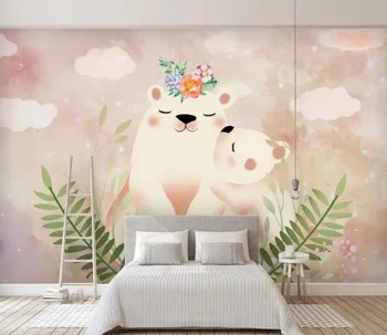 Custom vaikų tapetai, mielas lokys freskos už kambarį vaikų kambaryje sofa fone, sienos, namo apdailos tapetai