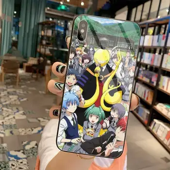 YJZFDYRM Nužudymo Klasėje Anime Coque Telefono dėklas Grūdintas Stiklas iPhone 11 Pro XR XS MAX 8 X 7 6S 6 Plus SE 2020 atveju