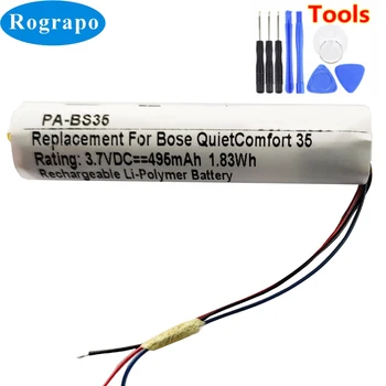 Nauja Baterija Bose QuietComfort QC35 & QC35 II Akumuliatoriai 3,7 V 496mAh Li-Polimero Pakeitimo Batterie 3-wire+įrankiai