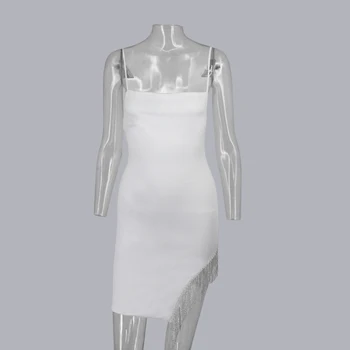 Seksualus Šalies Klubas Dėvėti Kutas Balta Kieta Suknelė Moterims Spageti Dirželis Mini Suknelės, Šaliai, Moterų Bodycon Suknelė Klubas 2020 Naujas Vasaros
