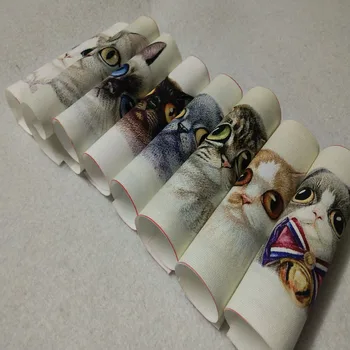 Ryškus 8 Catoon Katės Spausdinti Medvilnės Drobės Audinys telas Kratinys tissu siuvimo maišelis, dekoratyvinės Pagalvėlės 
