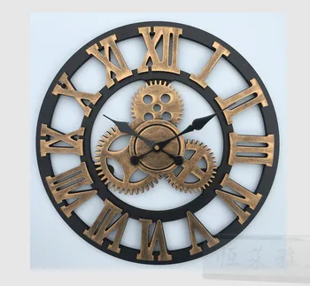 1314 Rankų darbo Negabaritinių 3D Sieninis Laikrodis Retro Kaimiškas Dekoratyvinė Prabanga Meno Didelis Įrankių Mediniai Didelis Sieninis Laikrodis ant Sienos Decore