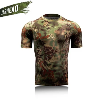 Aukštos Kokybės Poliesterio Kvėpuojantis Taktinis Medžiotojas T-shirt Vyrai Karinės Dažasvydis Camo Marškinėliai, Greitas Džiovinimas Kamufliažas marškinėliai