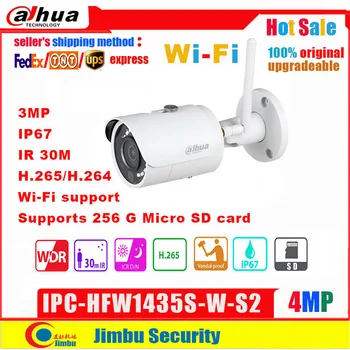 Dahua 4MP IP vaizdo Kamera IPC-HFW1435S-W-S2 WIFI IR30M IP67 H. 265 IR30M Mini Kulka 