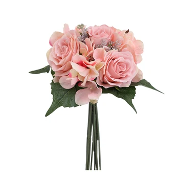 Yumai Rožinė Hydrangea Gėlės, Dirbtinės Puokštės Netikrą Gėlių Kamuolys Nuotaka Vestuvių Stalo Centerpieces Apdailos Namų Rudens Dekoras