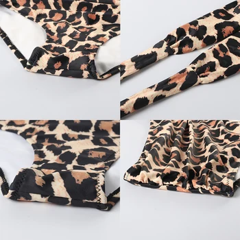 Leopard Maudymosi Kostiumėlį Moteris Gyvatė Spausdinti Bikini 2020 M Sexy Kryžiaus Tvarstis Maudymosi Kostiumą Aukšto Juosmens Bikini Komplektas Biquini Push Up Maudymosi Kostiumėliai
