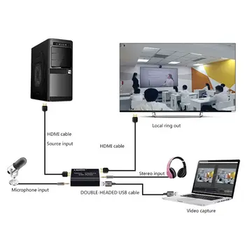 HDMI, USB 2.0, Audio Kilpa Iš Grafikos Capture Card Vaizdo Įrašymo Langelį Žaidimas Live Transliacijos Skaitmeninės Vaizdo kameros