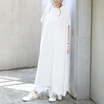 Moterų Suknelė Prarasti Atsitiktinis Moterų Vasaros Japonija Stiliaus Plisuotos Suknelė Moterims, Moteriška ONeck Kratinys Moterų Suknelės