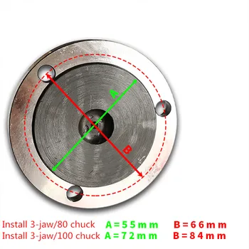 80mm/100mm MT2 MT3 Tris-žandikaulio Chuck Prisijungimas Skardos Staklės, Tekinimo Įrankis