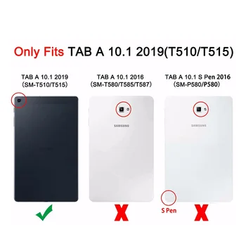 Case For Samsung Galaxy Tab 10.1 2019 T510 T515 SM-T510 SM-T515 Padengti Funda Tablet Dažytos Stovėti Shell 