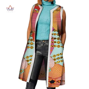 Afrikos Drabužius heidi bazin Riche Afrikos Suknelės Moterims Dashiki Ilgai Vest Kailio Striukė Tradicinių Afrikos Moterų Drabužių WY4207