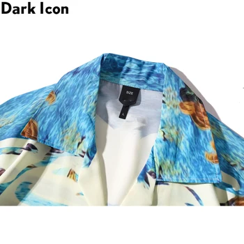Tamsiai Piktogramą Kaulai lengvas Havajų Marškinėliai Vyrams Vasaros Polo Marškinėliai Derliaus vyriški Marškiniai