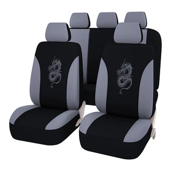 QUEES Automobilių Sėdynės Padengti Dragon formos, Siuvinėta Sėdynės Apsaugos Pagalvėlės Audinys Auto Optikos Automobilio Interjero Aksesuarų Universalios