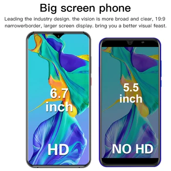 Karšto Pardavimo P30Pro 6.7 colių HD+ Pilnas Ekranas Android Smartphone 10-Core 12 GB+512 GB Universalus Veido ID Atrakinti Dual SIM Mobilus Telefonas