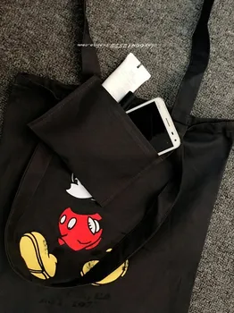 Disney Mickey Drobės Maišelį ekologiškų pirkinių krepšys mažų šviežių rankinėje pečių maišą animacinių filmų mados crossbody krepšiai moterims