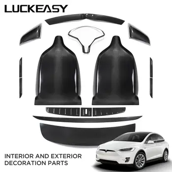 LUCKEASY Už Tesla Model X automobilių veidrodis/galinio sparno aptakas/vairas pleistras nekilnojamojo carbonfiber priedų pakeitimo 15VNT