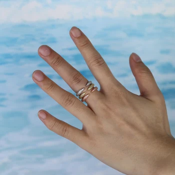 Vienas žiedai gali reguliuoti dydį aišku, kubinių zirconia wrap moterų piršto žiedą, bižuterijos acero inoxidable joyeria mujer