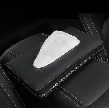 Natūralios Odos Automobilio saulės skydelis audinių lango turėtojas sėdynės atlošo kabinti popieriniu rankšluosčiu atveju vystymo Saugojimo krepšys automobilio interjero aksesuaras