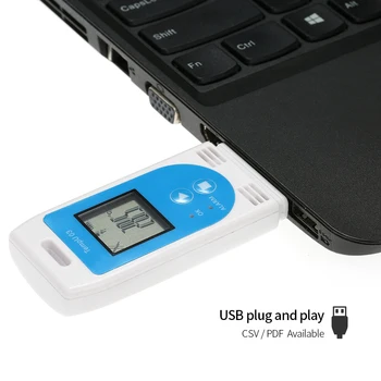 USB Temperatūra Drėgnumas Duomenų Kaupiklis Daugkartinio naudojimo RH TEMP Datalogger Diktofonas Humiture Įrašymo Matuoklis su 12,000 Įrašyti Talpa