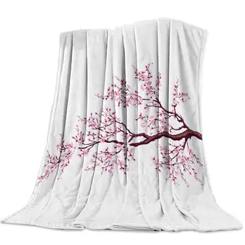 Japonijos Mesti Antklodę, Filialas Klesti Sakura Medis, Gėlių, Vyšnių Žiedai Pavasario Meno Šiltas Mikropluošto Visą Sezoną Antklodė