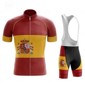 2020 Ispanijos Dviračių Džersis Nustatyti Vasaros Dviračių Drabužių Maillot Ropa Ciclismo MTB Dviratį, Drabužių, Sportinės aprangos Kostiumas Dviračių Triatlonas