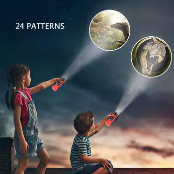 Balleenshiny Vaikų Animacinių filmų Projekcija Žibintuvėlis 24 Modelius Ankstyvojo Ugdymo Skaidres LED Žibintai Žaislas Projektorius Vaikams, Žaislai