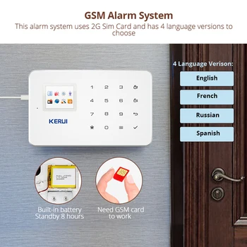 KERUI G18 Signalizacijos Sistema Apsaugos nuo vagystės Signalizacijos Komplektai Namas Belaidžio ryšio GSM APP 
