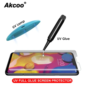 Akcoo UV Skystas stiklas LG V40 V50 ThinQ screen protector for LG V30 G7 G8 ThinQ H930 grūdintas stiklas filmas H931