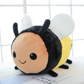 Mergina Iškamšos Pliušinis Lėlės Minkšta Pagalvė Vaikams Bičių Boružė Pliušinis Fuzzy Bumble Bee Žaislai Pora Dovana 20/30/40cm Deco