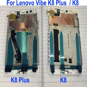 Geriausi Darbo K8 LCD Ekranas Touch Panel Ekrano skaitmeninis keitiklis komplektuojami Su Rėmo Lenovo Vibe K8 Plius Telefono Jutiklis Dalys