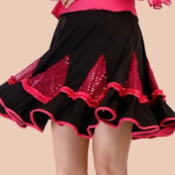2019 Moterų lotynų Salsa Tango, Rumba Sportinių Šokių Suknelė Sijonas Žalia Ryškiai Rožinės spalvos, Raudonosios Aikštės, Šokių lotynų šokių suknelė moterims