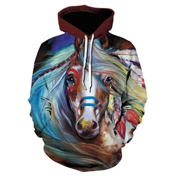 2020 m. pavasarį ir rudenį naują 3d vyrų džemperis mados gyvūnų mielas žirgų berniukas mergaitė hoodie