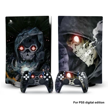 Kaukolė Stiliaus PS5 Digital Edition Odos Lipdukas Playstation 5 Konsolės Ir 2 Kontroleriai Vinilo Decal Apsaugines Odos 2