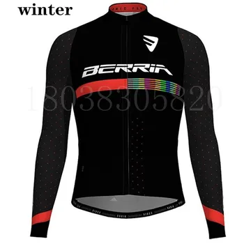 BERRIA komanda Žiemą dviračiais kostiumas Vyrai ilgomis rankovėmis Aksomo sporto kelių dviratį šiltų drabužių mtb striukė vilnos marškinėliai Ciklo rinkinys ciclismo