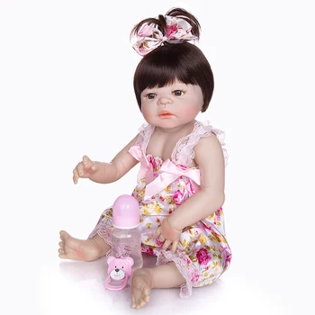 Didmeninė 57cm Visas Silikono Reborn Baby Doll, Rankų darbo Atgimsta Kūdikiams Tikroviška Mergina Kūno Vaikams Kalėdų ar Gimtadienio Dovana