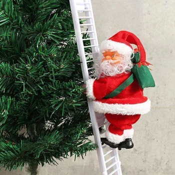 Juokinga Santa Claus Elektros Lipti Laiptais Kalėdų Eglutės Kabantys Papuošalai Šalis Dovanos Muzikos Laipiojimo Laiptais Santa Claus 