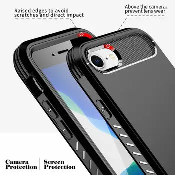 360 Laipsnių viso Ekrano Apsaugos Atveju iPhone, SE 2020 Coque atsparus smūgiams Šarvai Padengti Silikono Bumper 
