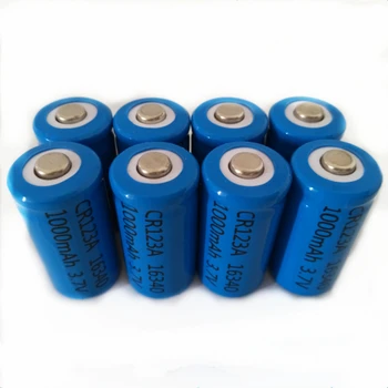 8pcs/daug SHSEJA 3.7 V, 1000mAh CR123A 16340 įkrovimo baterija (akumuliatorius apsaugos CR123a 16340 ličio jonų įkraunama ličio baterija