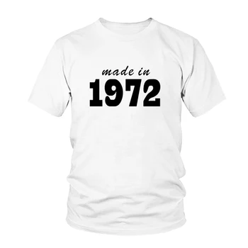 Pagamintas 1972 48 gimtadienio Marškinėliai Moterims Medvilnės, O Kaklo Marškinėliai Mados Laišką, Print T-shirt Atsitiktinis Trumpas Rankovės Viršuje Tees