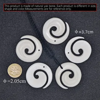 GX018 Naujosios Zelandijos Maorių jakų kaulų Koru pakabukas rankų darbo papuošalai Primityvių genčių totem amuletas Drožyba dekoratyvinis modelio pakabuką