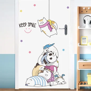 2021 naujų gyvūnų sienų lipdukai vaikams mielas ins decal durų lipdukai miegamojo kambarį QT1814