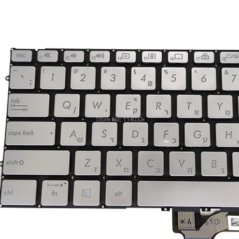 Klaviatūra su foniniu apšvietimu Pakeisti klaviatūras ASUS UX431 UM431 HB hebrajų JIS RU rusijos NSK WRCBN 9Z NFKBN C0H sidabro išdėstymas šviesos